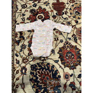 Baby Boden Pink One Piece Long Sleeve Chickens and Floral Galore Size 0-3 Months